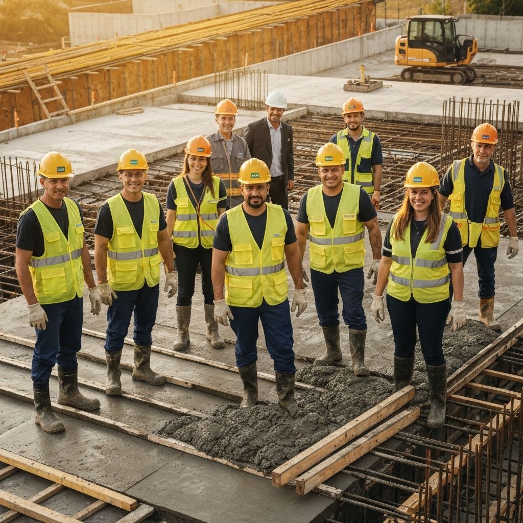 Equipe de engenheiros e trabalhadores da Concreto Usinado SP